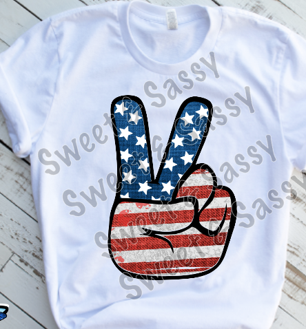 Peace USA, 4th of July Sublimation Transfer