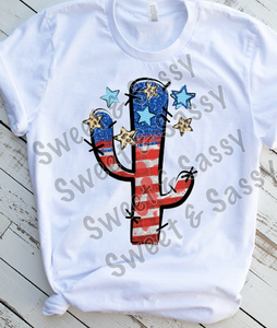 USA Cactus, 4th of July Sublimation Transfer