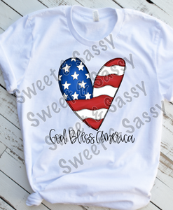 God Bless America, 4th of July Sublimation Transfer