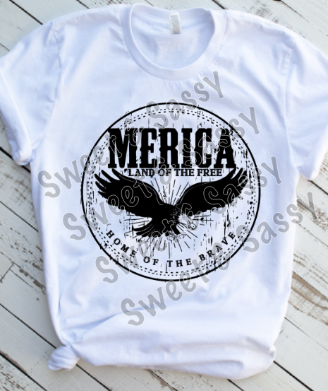 America Home of the Brave Sublimation Transfer