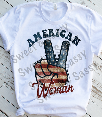 American Woman, 4th of July Sublimation Transfer