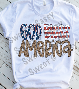 God Bless America, 4th of July Sublimation Transfer