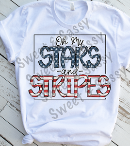 Oh My Stars and Stripes, 4th of July Sublimation Transfer