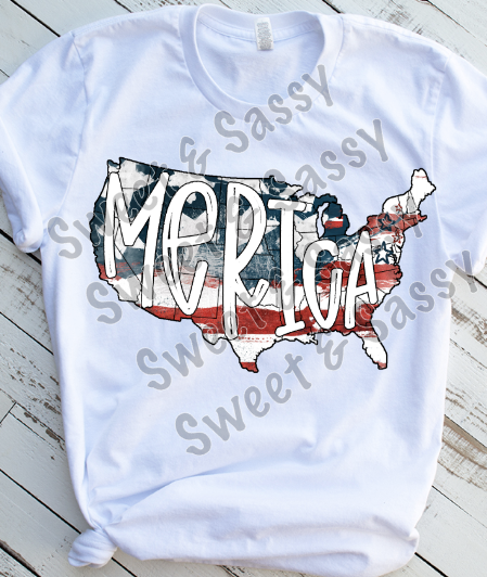 Merica, 4th of July Sublimation Transfer
