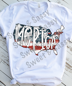Merica, 4th of July Sublimation Transfer