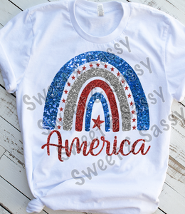 Glitter America, 4th of July Sublimation Transfer