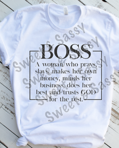 Boss Woman, Mom Boss, Woman Boss, Sublimation Transfer