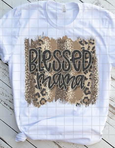Blessed Mama Leopard Print, Sublimation Transfer