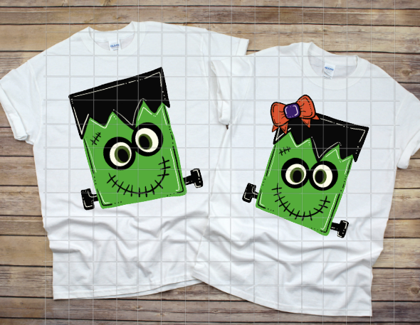 Frankenstein with bow Sublimation Transfer