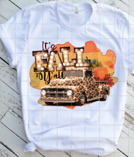 It's Fall Y'all Truck Sublimation Transfer