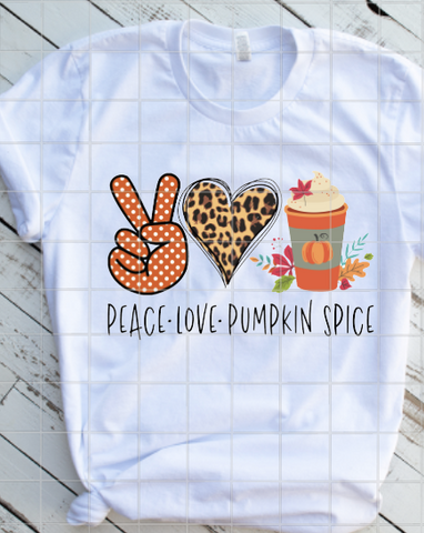 Peace Love Pumpkin Spice Sublimation Transfer