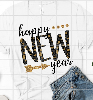 Happy New Year Sublimation Transfer