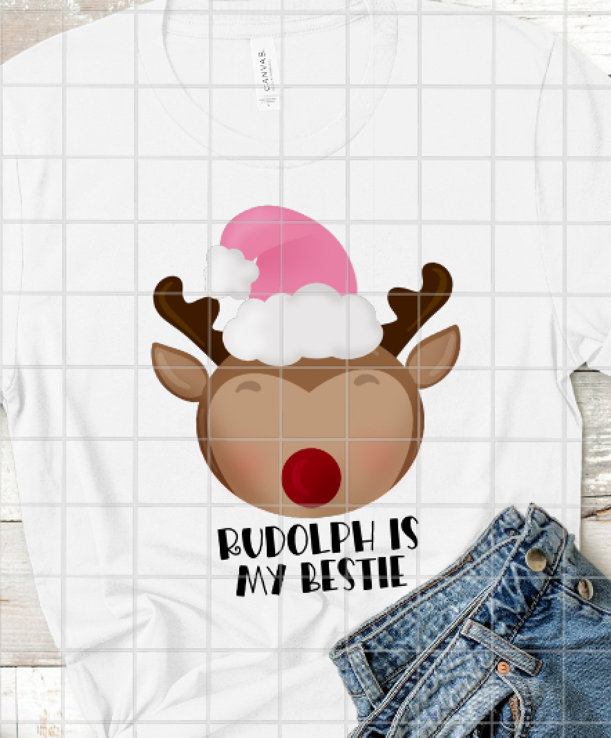 Rudolph is my bestie Sublimation Transfer