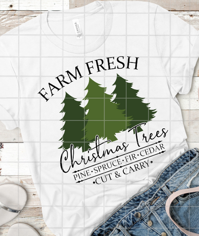 Farm Fresh Christmas Trees, Sublimation Transfer