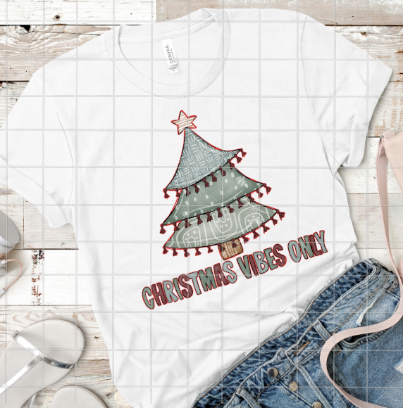 Christmas Vibes Only, Sublimation Transfer
