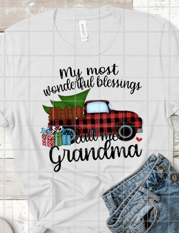My Most wonderful blessings call me grandma, Christmas Sublimation Transfer