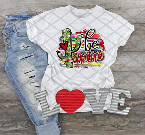 Be Mine Cactus, Valentine's Day, Ready to press, Sublimation Transfer