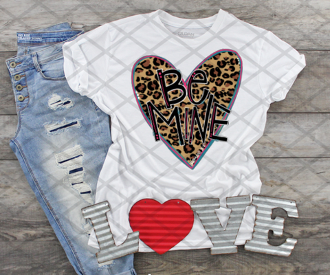 Leopard Print Heart, Valentine's Day, Ready to press, Sublimation Transfer