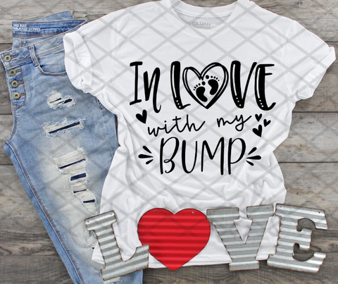 In love with my bump, Valentine's Day, Ready to press, Sublimation Transfer