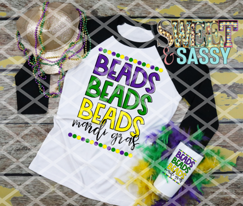 Beads Beads Beads, Mardi Gras, Ready to press, Sublimation Transfers