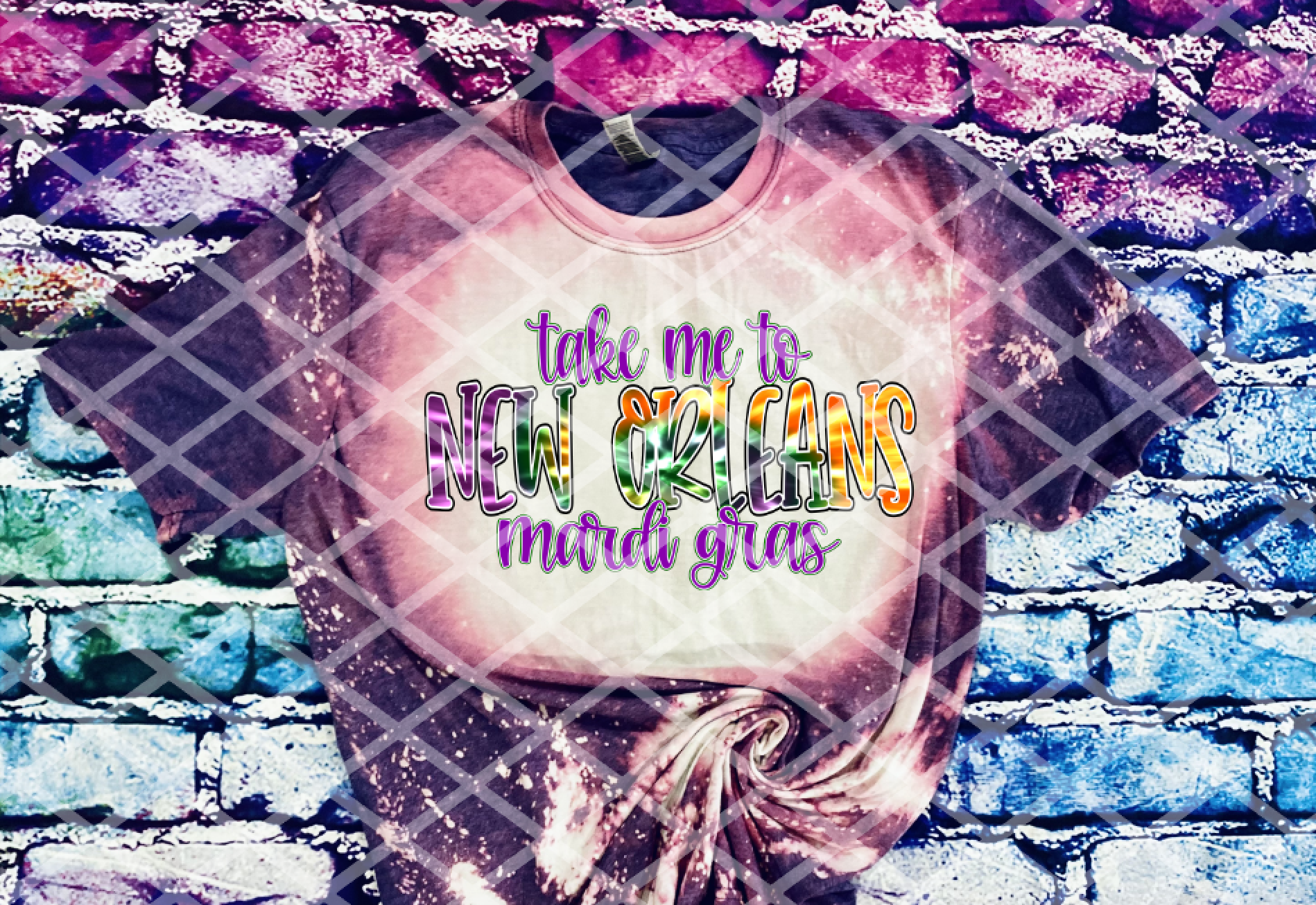 Take me to New Orleans, Mardi Gras, Ready to press, Sublimation Transfer