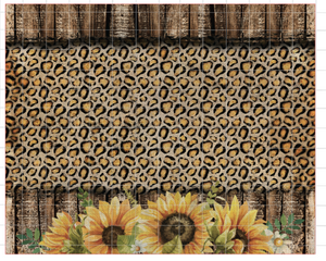 Sunflowers and Animal Print 20oz. Straight Tumbler Sublimation Transfer, Ready to Press