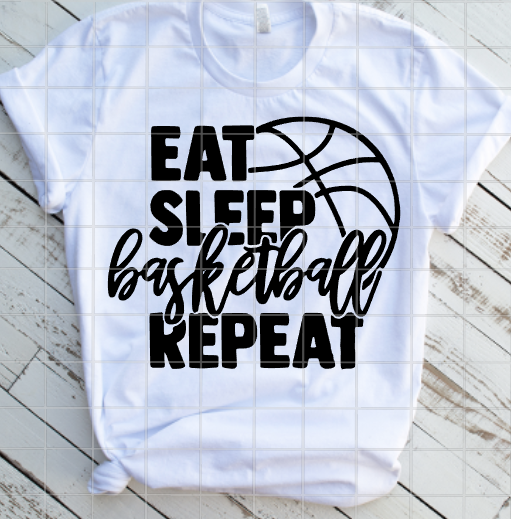 Screen print, Eat Sleep Basketball Repeat Transfers