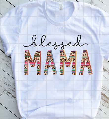 Blessed Mama, Leopard Print, Ready to Press, Sublimation Transfer