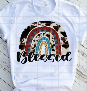Blessed Rainbow, Cow print, Sublimation or DTF Transfer