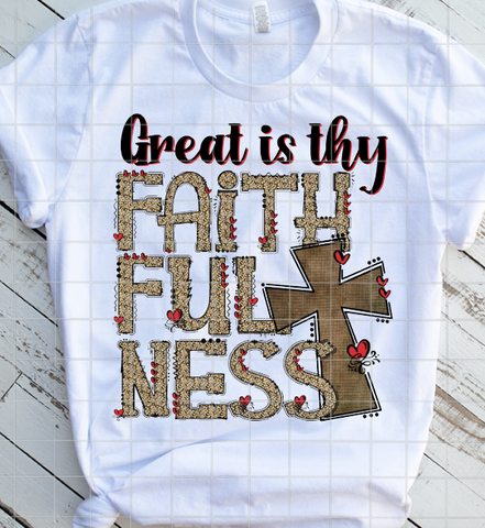 Great is thy Faithfulness, Leopard Print Sublimation Transfer