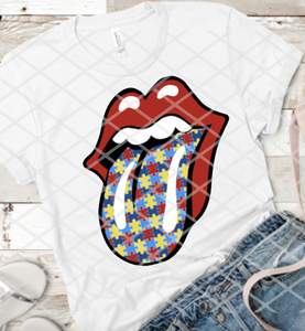 Autism Awareness LIPS, Sublimation Transfer
