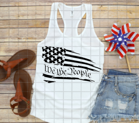 We the People, America Stars and Stripes, Sublimation Transfer