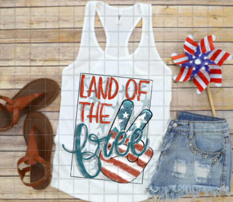 Land of the Free, America Stars and Stripes, Sublimation Transfer