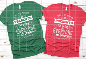 Instead of presents I'm giving opinions, Read to Press, Screen print transfers