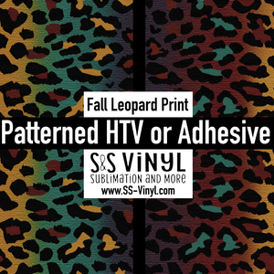 Fall Leopard Print Pattern Permanent Adhesive Vinyl