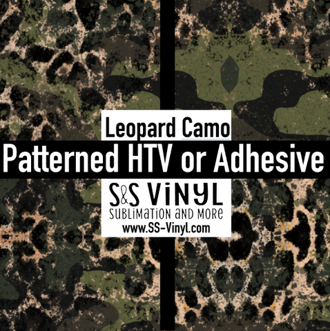 Leopard Print Camo Pattern Permanent Adhesive Vinyl