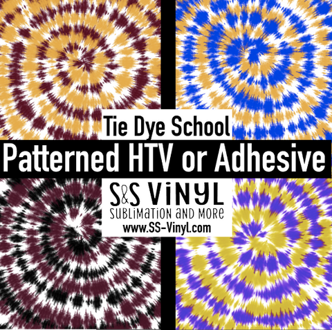 Tie Dye School Colors Pattern Permanent Adhesive Vinyl