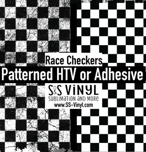 Distressed or Solid Race Checkered Pattern HTV Vinyl
