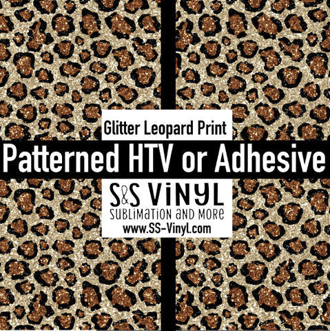 Glitter Leopard Print Pattern HTV Vinyl