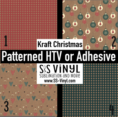 Kraft Christmas Pattern HTV Vinyl