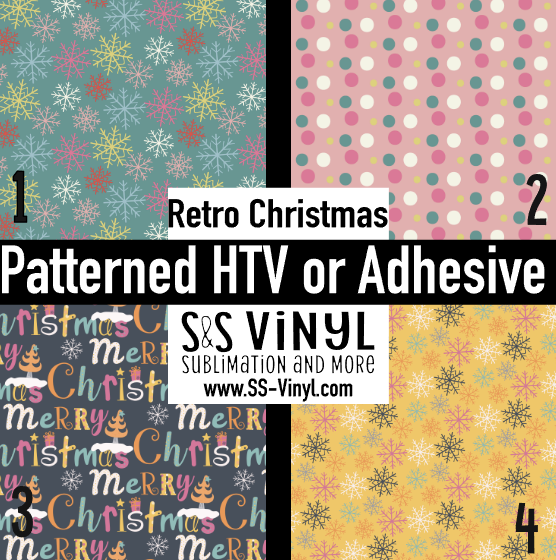 Retro Christmas Pattern Permanent Adhesive Vinyl