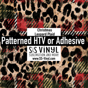 Plaid and Leopard Print Christmas Pattern HTV Vinyl