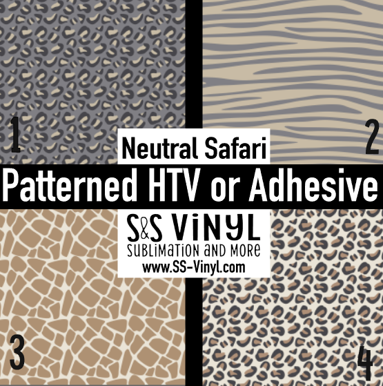 Neutral Safari Pattern Permanent Adhesive Vinyl