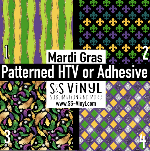 Mardi Gras Print Pattern HTV Vinyl