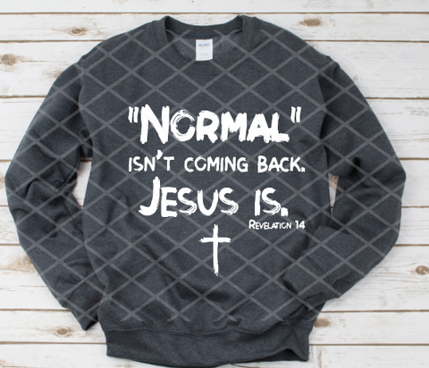 Normal isn't coming back, Jesus is, Screen Print Transfer, Ready to Press