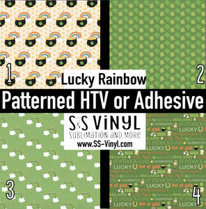 Lucky Rainbow Pattern Permanent Adhesive Vinyl
