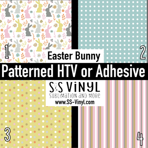 Easter Bunny Pattern Permanent Adhesive Vinyl