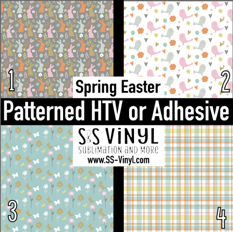 Spring Easter Pattern Permanent Adhesive Vinyl