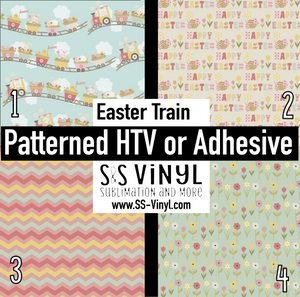 Easter Train Pattern Permanent Adhesive Vinyl