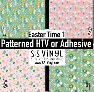 Easter Time Pattern Permanent Adhesive Vinyl